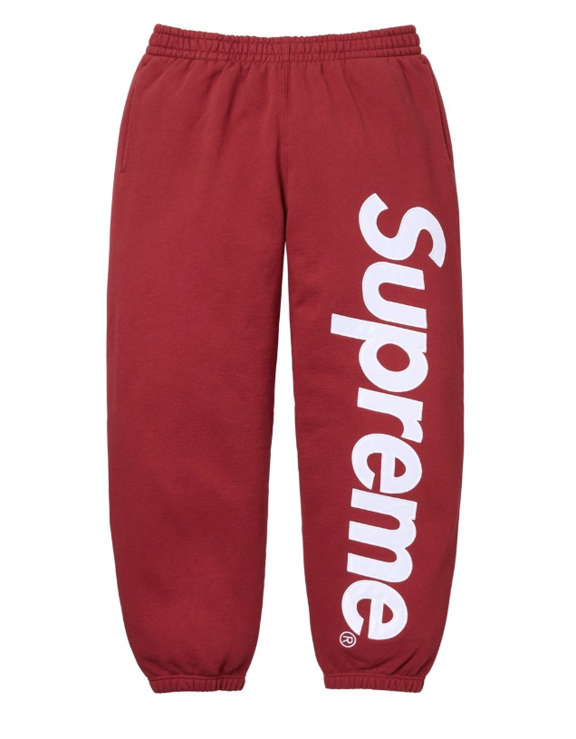 Supreme Satin Appliqué Sweatpant (FW25) Red