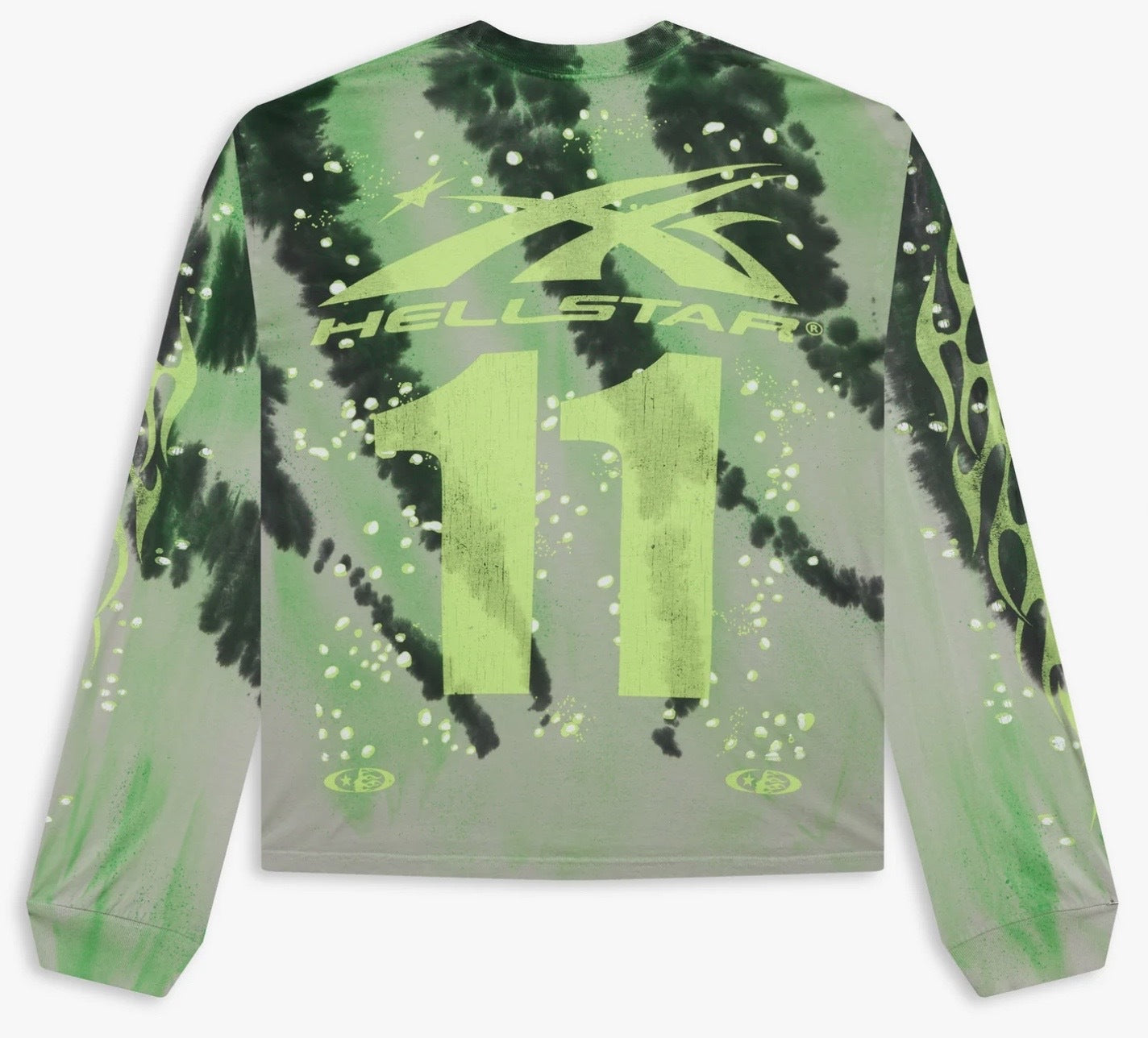 Hellstar Green Tye-Dye Moto Longsleeve