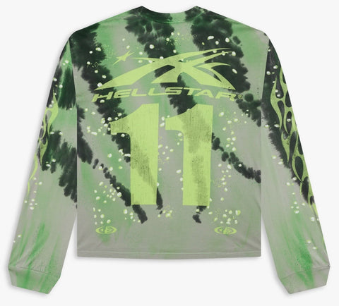 Hellstar Green Tye-Dye Moto Longsleeve