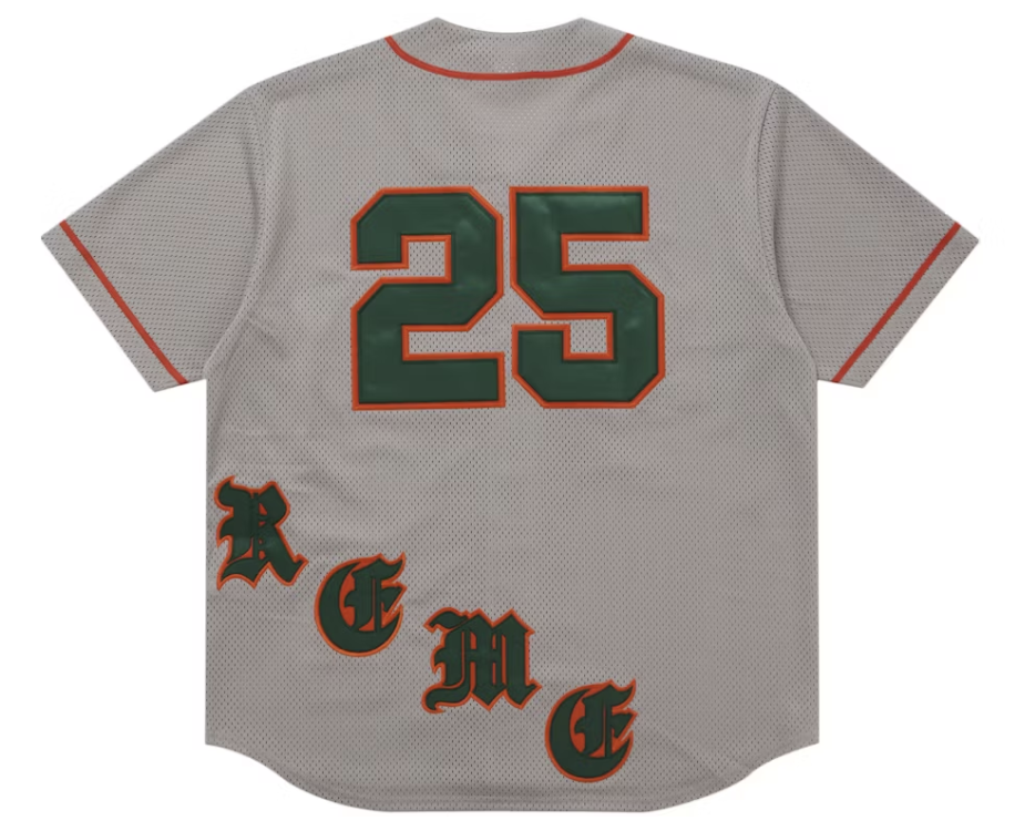 Supreme Old English Baseball Jersey Grey