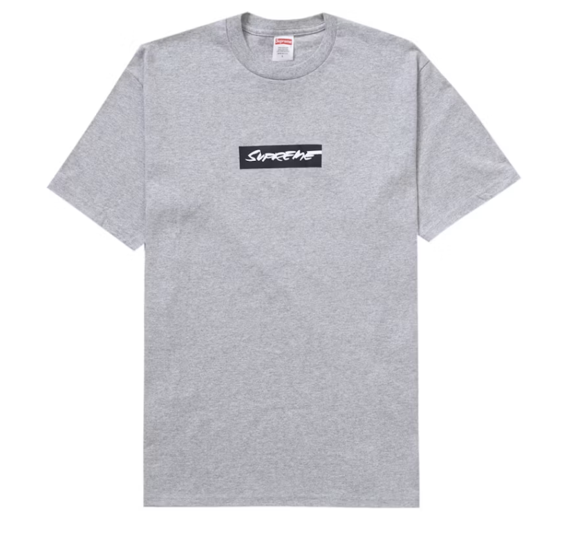 Supreme Futura Box Logo Tee Heather Grey