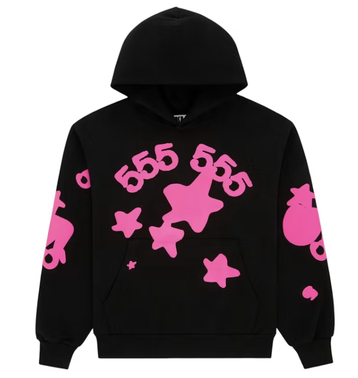 Sp5der Beluga Angel Number Hoodie Black