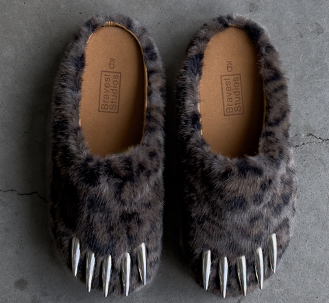 Bravest Studios Dark Leopard Bear Claw Mules