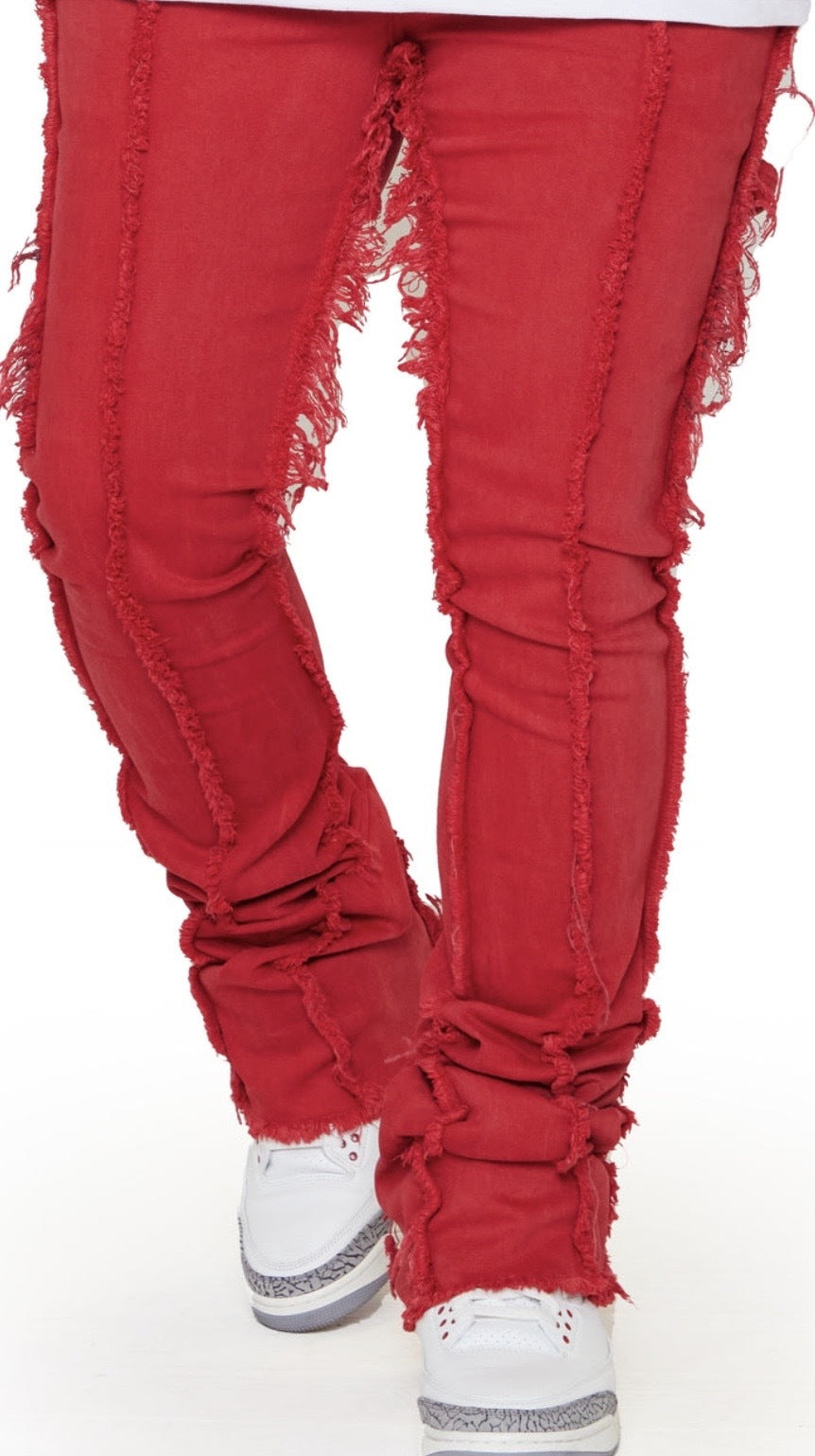 Valabasas “V-ESNTL” RED SUPER STACKED FLARE JEAN