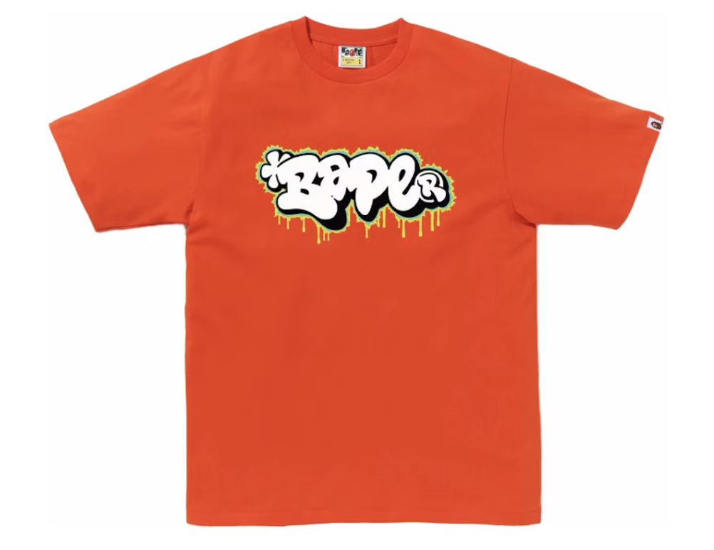 BAPE Graffiti Logo Orange Tee