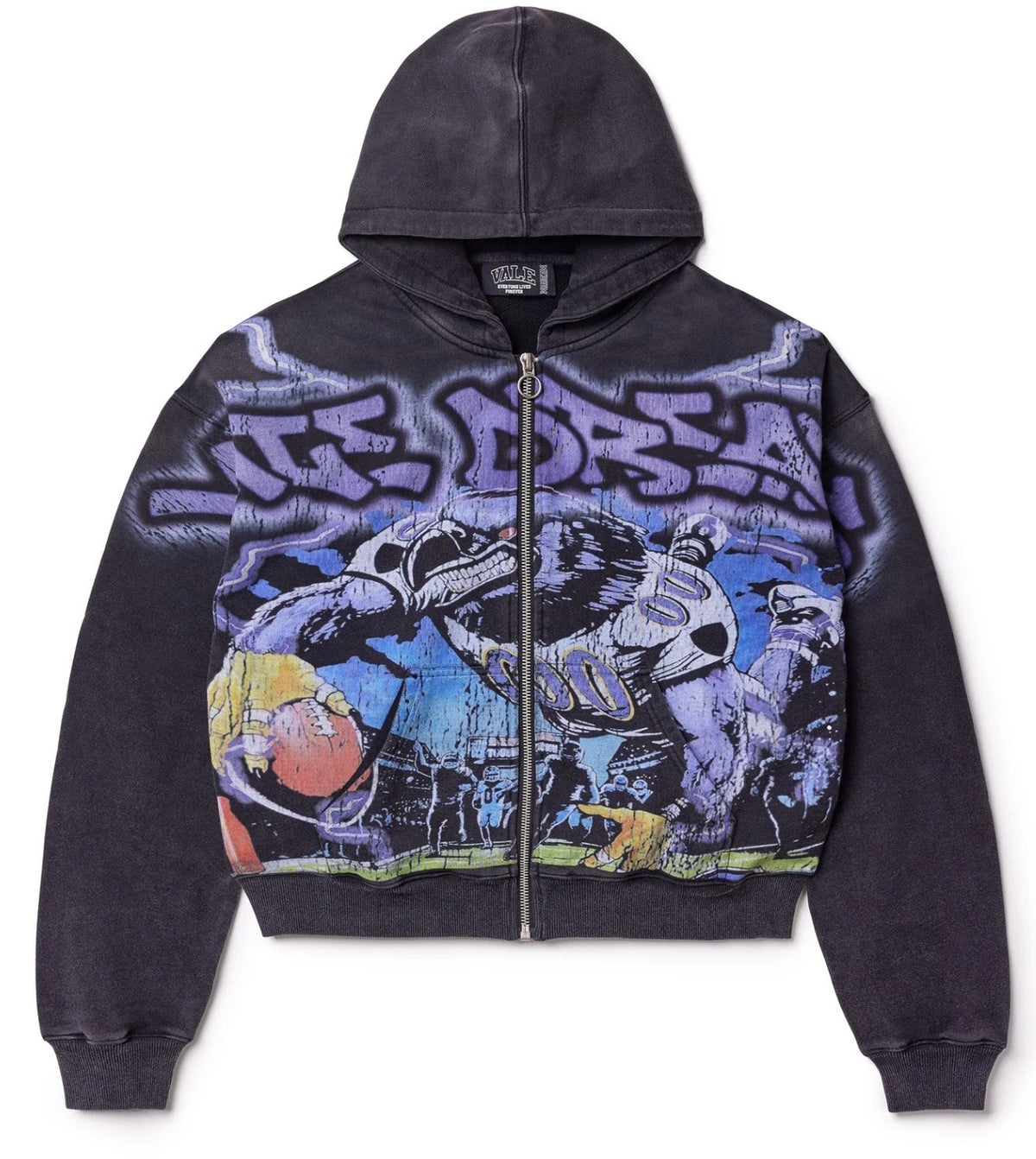 VALE FOREVER RAVEN ZIP UP HOODIE