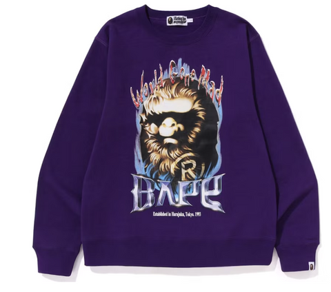 BAPE Ape Head Graphic Crewneck Purple