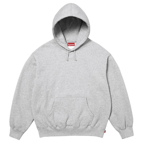 Satin Appliqué Hooded Sweatshirt Heather Grey