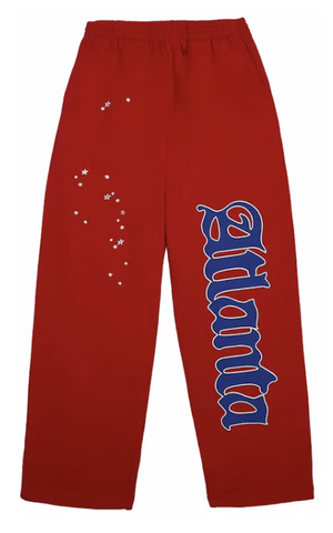 Sp5der Atlanta Open Leg Sweatpant Red