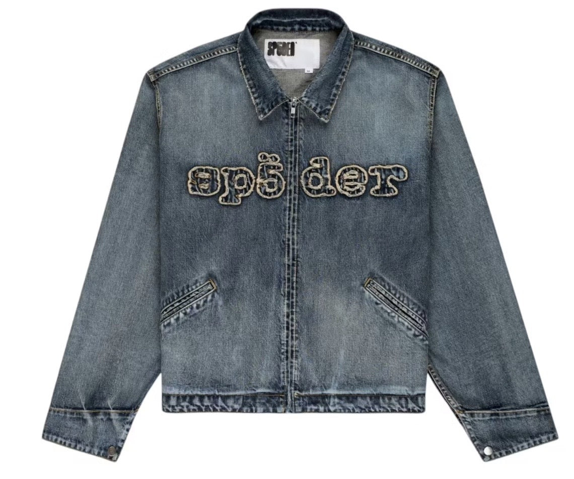 Sp5der Denim Work Jacket Light Blue Wash