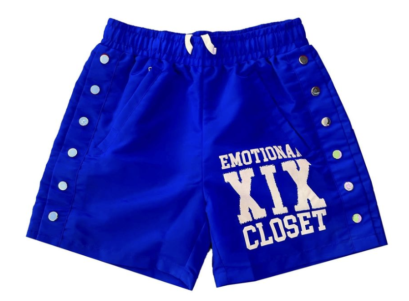 Mixed Emotions Blue "Backyard" Nylon Shorts