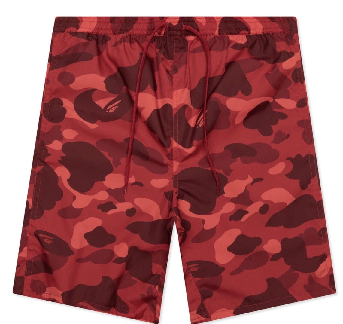 BAPE Red Camo Shark Reversible Shorts