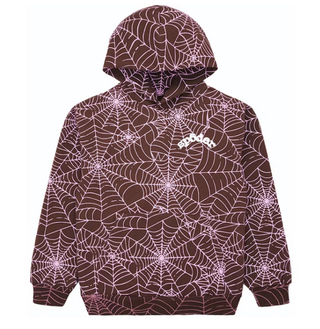 Sp5der AOP Hoodie Brown