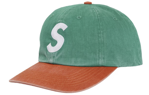 Supreme Pigment Coated 2-Tone S Logo 6-Panel Green