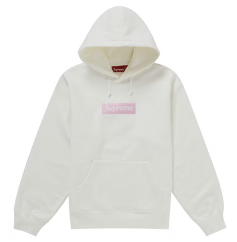 Supreme Box Logo Hooded Sweatshirt (FW25) Pink/White