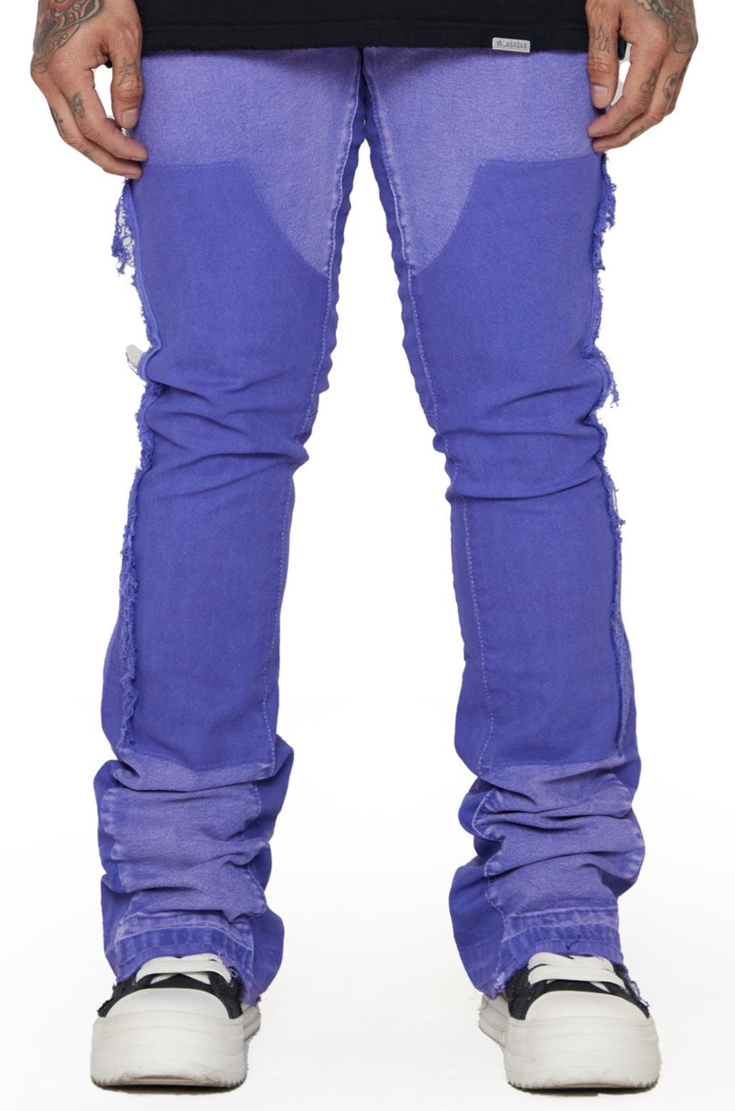 Valabasas "ALPHA" PURPLE-BLUE STACKED FLARE JEAN