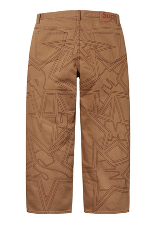Supreme Stars Topstitch Baggy Jean Brown
