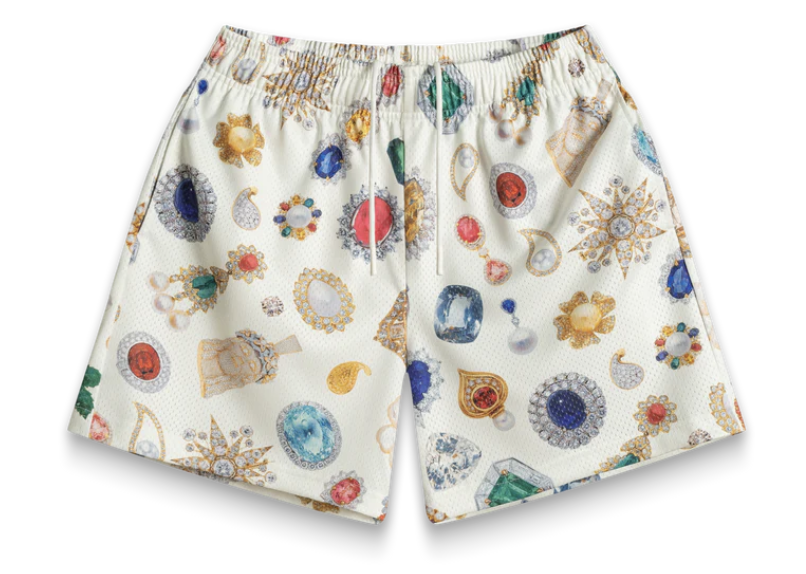 Bravest Studios White Jewels Mesh Shorts
