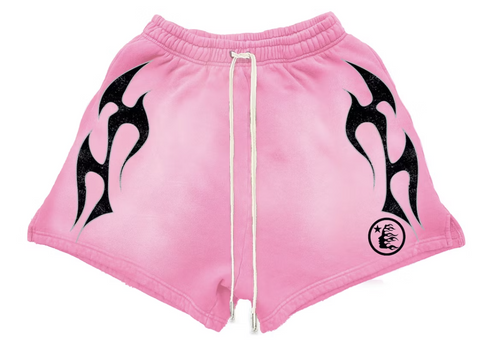 Hellstar Flame Shorts Pink