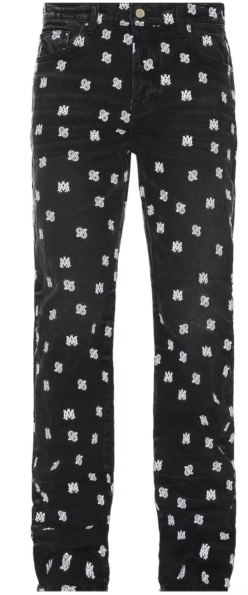 AMIRI Paisley Straight Black Jeans