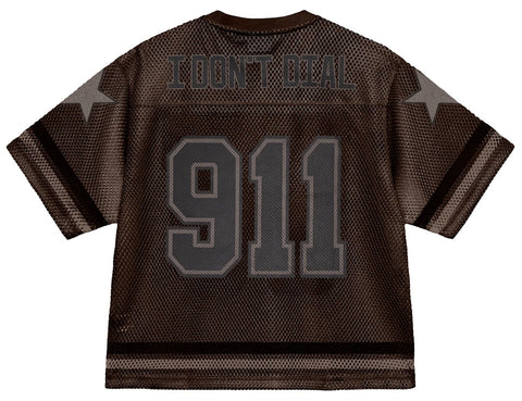 Bravest Studios Brown 911 Football Jersey