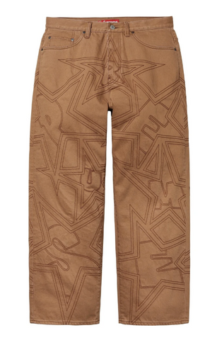 Supreme Stars Topstitch Baggy Jean Brown