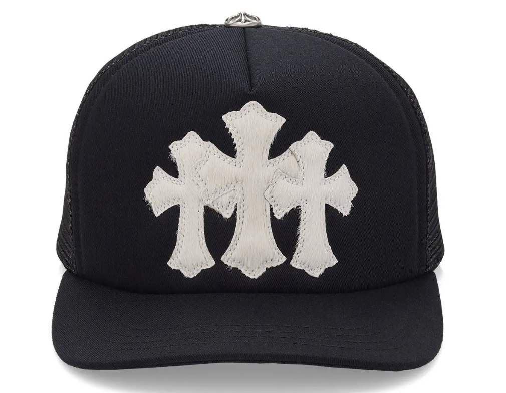 Chrome Hearts Trucker Hat Triple White Pony Hair Patch