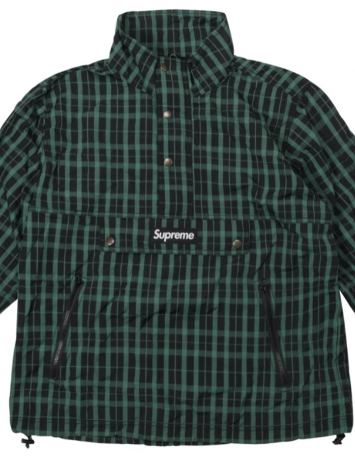 Supreme Plaid Box Logo Windbreaker Green/Black Pre-Owned