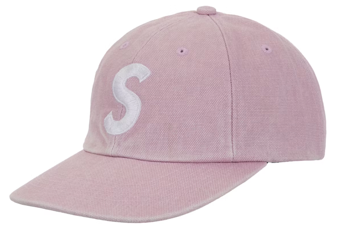 Supreme Pigment Coated Canvas S Logo 6-Panel Pink