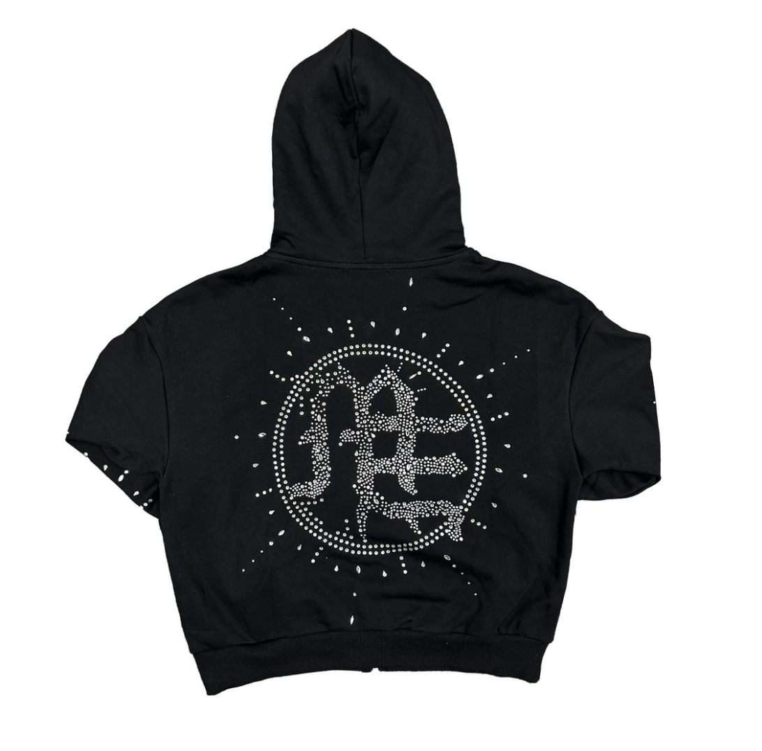 ‘Eclipse’ Black Rhinestone Hoodie