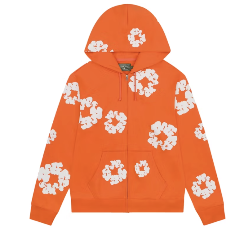 Denim Tears Cotton Wreath Zip Hoodie Orange