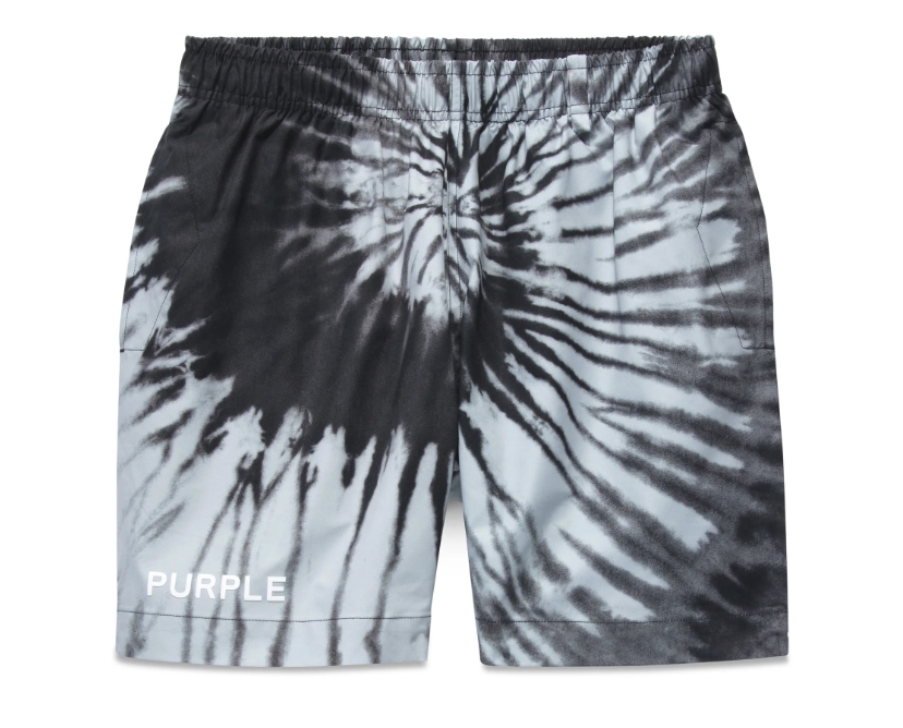Purple Brand Spiral Tie Dye Black All-Around Short