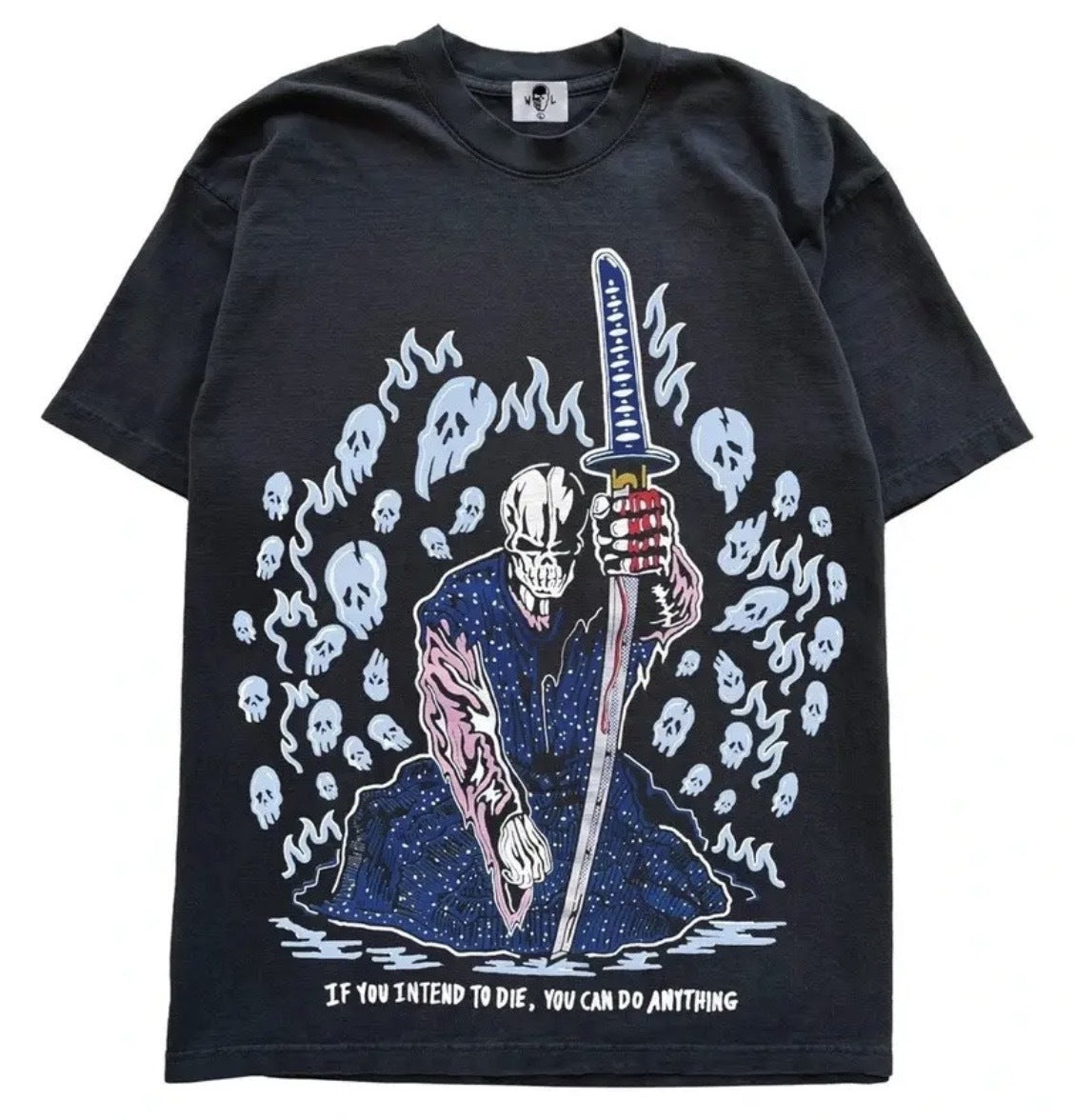 Warren Lotas Death Life Eyes Blue Skulls Tee