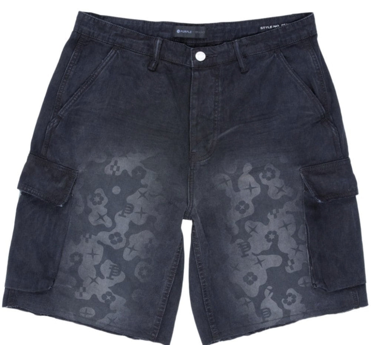 Purple Brand Printed Twill Cargo Shorts