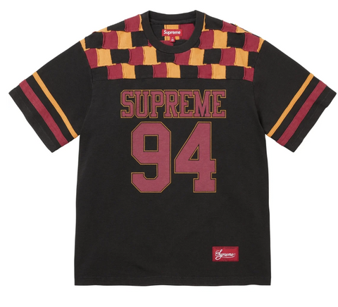 Supreme Patchwork Yoke Football Top Black