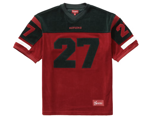 Supreme Velour Football Jersey Red Pre-Owned