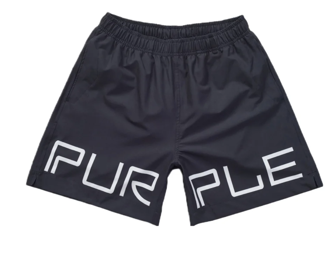 Purple Brand Wordmark Black Shorts