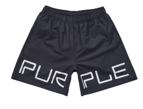 Purple Brand Wordmark Black Shorts