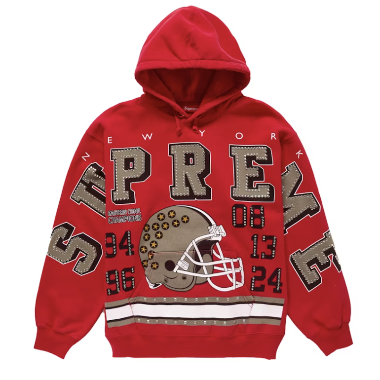 Supreme Champions Studded Hooded Sweatshirt Red