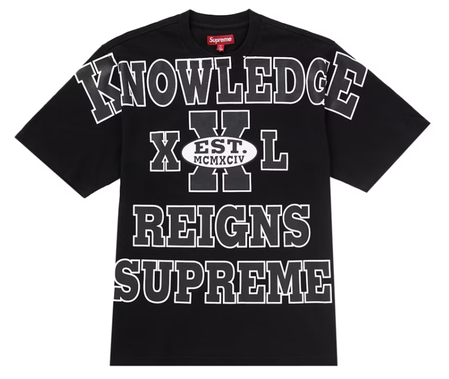 Supreme Overprint Knowledge S/S Top Black