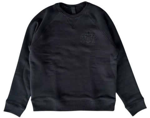 Chrome Hearts Embroidered Triple Cross CH Crewneck Black