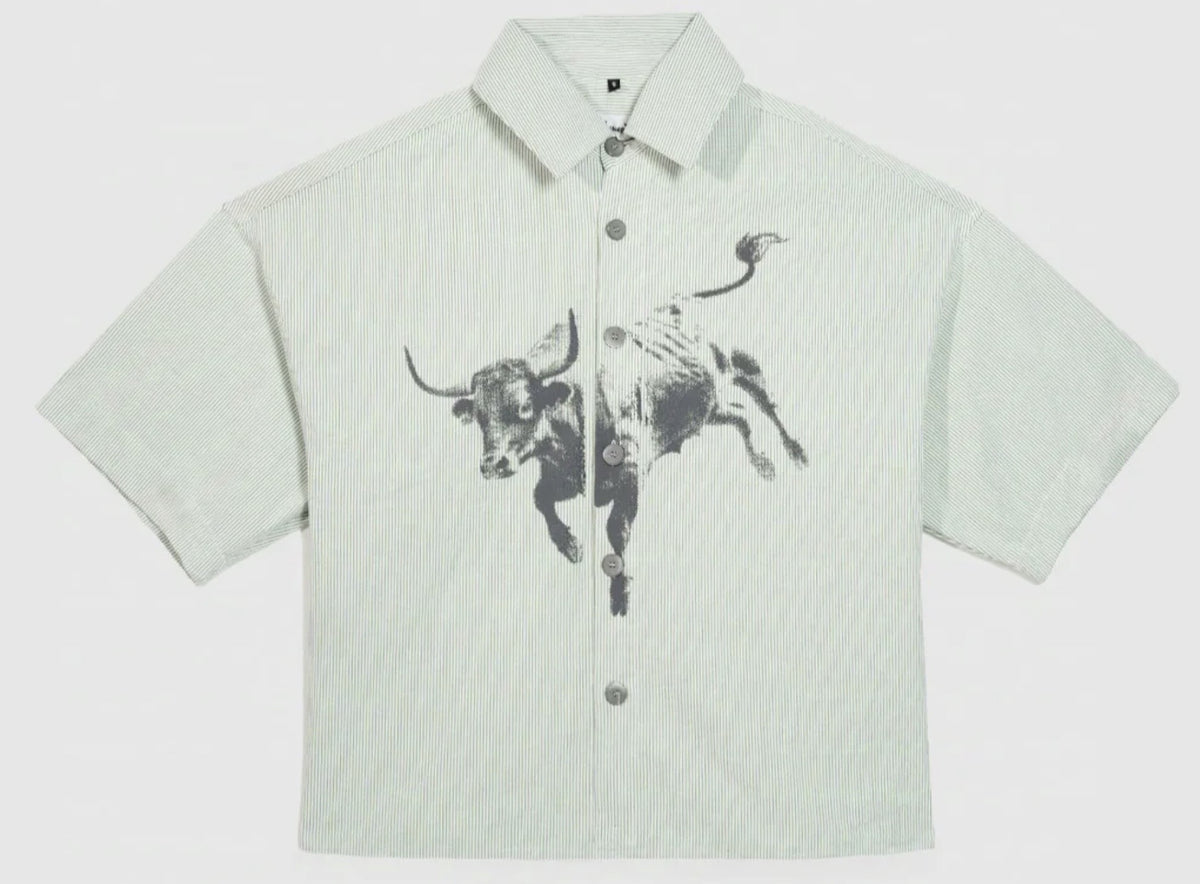 Effemme Bull Green Button Down Shirt