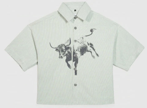 Effemme Bull Green Button Down Shirt