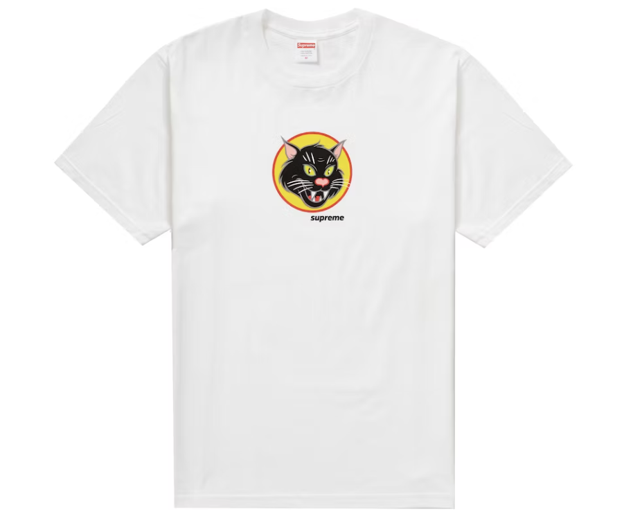 Supreme Black Cat White Tee