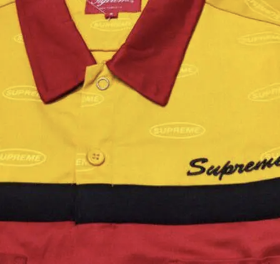 Supreme Color Blocked Work Shirt Red Pre-Owned