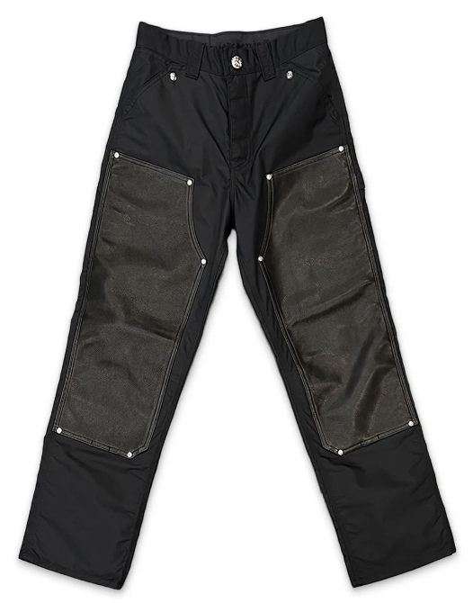 Chrome Hearts Nylon Leather Carpenter Pants Black