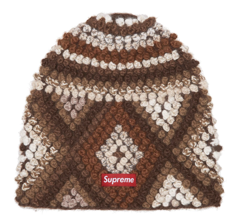 Supreme Textured Knit Beanie Brown