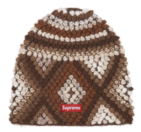 Supreme Textured Knit Beanie Brown