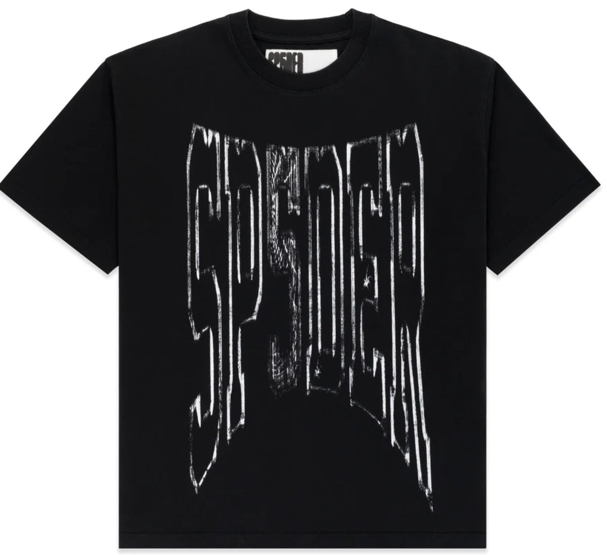 Sp5der Black Diffused Collegiate Tee