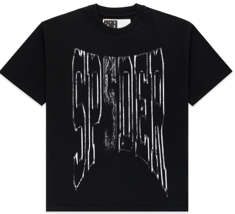 Sp5der Black Diffused Collegiate Tee